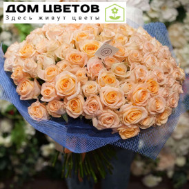 Букет из 101 кремовой розы Tiffany 60 см (Эквадор)