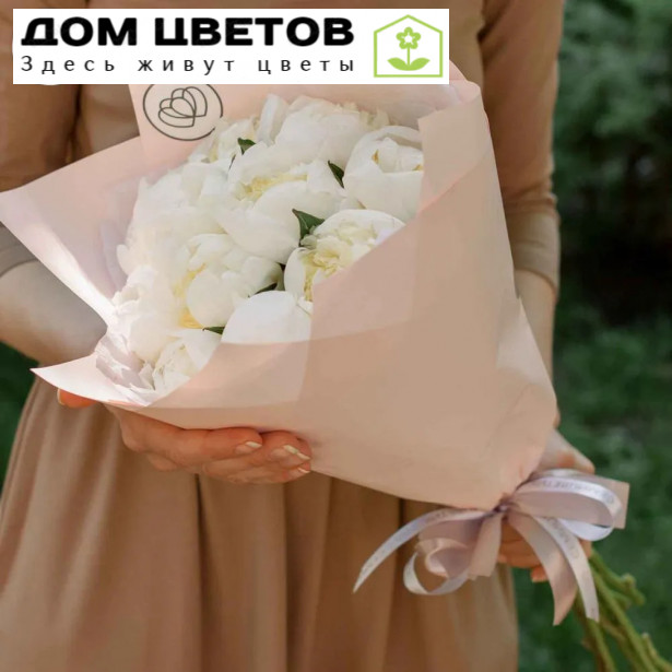 Букет из 11 белых пионов Premium