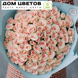 Букет из 101 нежно-розовой розы 40 см (Кения)