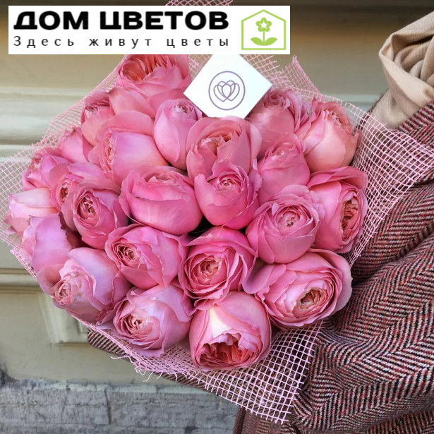 25 пионовидных роз Romantic Antike 50 см