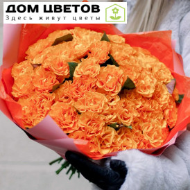 Букет из 51 оранжевой розы 40 см (Россия)