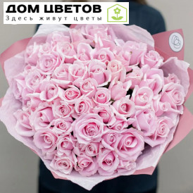 51 нежно-розовая роза (Россия) 35 см Пинк