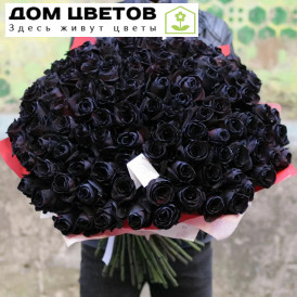Букет из 101 черной розы 60 см (Эквадор)